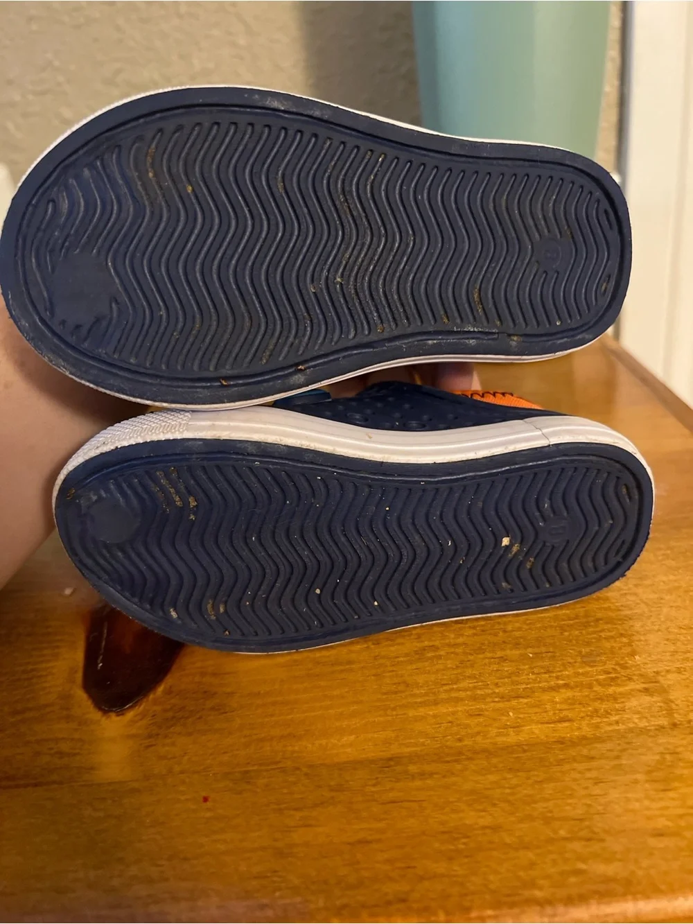 Skechers Kids Navy and Orange Slip-On Sport Shoes